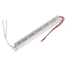 Блок питания для светодиодной ленты Ecola LED strip Power Supply, 20Вт, 12В, длинный, тонкий