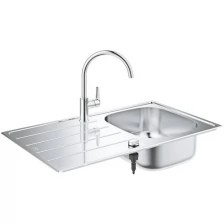 Мойка и смеситель для мойки GROHE K200 45-S 86/50 1.0, нержавеющая сталь (31562SD1)