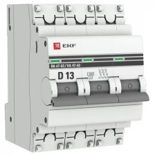 Выключатель автоматический модульный 3п D 63А 4.5кА ВА 47-63 PROxima EKF mcb4763-3-63D-pro
