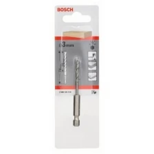 Сверло спиральное по дереву BOSCH 3х33 мм HEX 1/4"