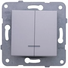 Выключатель Panasonic Karre&Arkedia скрыт. 2кл. с подсветкой IP20 сереб ро (упак.:1шт) (WKTT00102SL-RU)