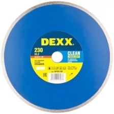 DEXX CLEAN AQUA CUT 230 мм, диск алмазный отрезной сплошной по кафельной и керамической плитке (230х22.2 мм, 5х2.3 мм), 36695-230