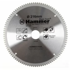 Диск пильный по алюминию 216 х 30мм, 100 зубьев, CSB AL, Hammer Flex, 205-302, 30682