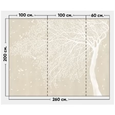 Фотообои / флизелиновые обои Белая ива с птицами 2,6 x 2 м