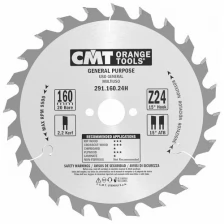 Диск пильный по дереву (160х20х1,6/2,6 мм; Z24) CMT 291.160.24H