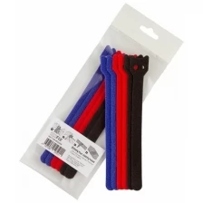 Хомуты-липучки Comfix 150x12mm 6шт 2xBlack/Blue/Red HLCT-150-RP22200